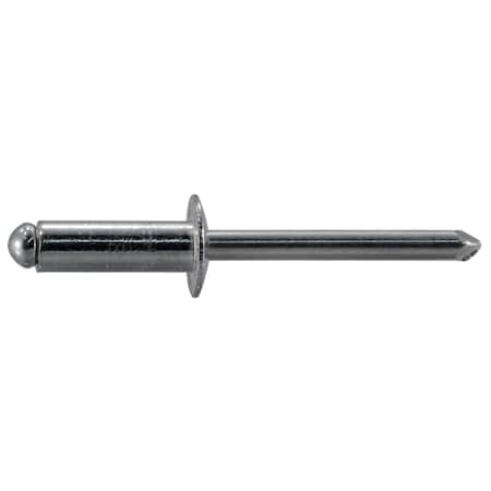 Midwest Fastener Blind Rivet, Dome Head, 1/4 in Dia., 3/8 in L, Aluminum Body, 50 PK 53944